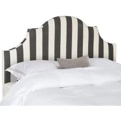 Hallmar Black/White Queen Upholstered Headboard by SAFAVIEH