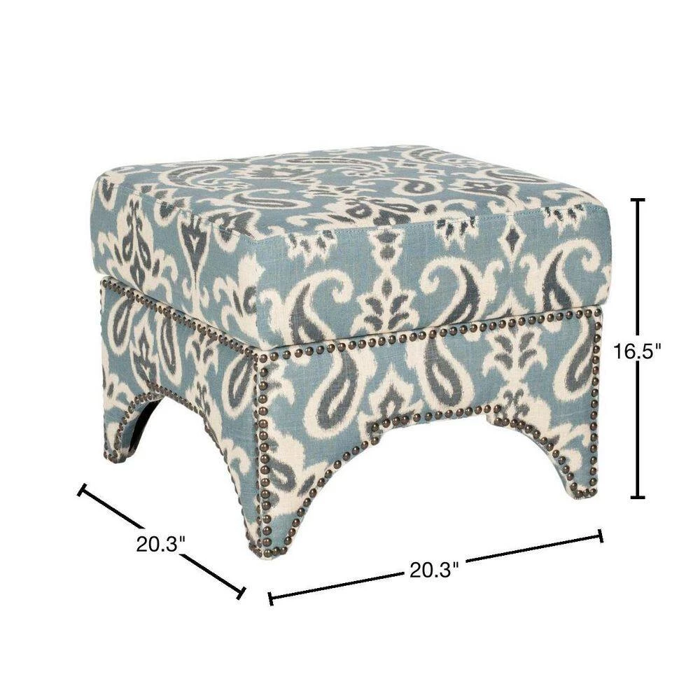Declan Blue/Gray/Off-White Storage Ottoman by SAFAVIEH 5 Declan Blue/Gray/Off-White Storage Ottoman by SAFAVIEH - Image 3