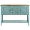 Charlotte Blue/Brown Buffet Storage Console Table by SAFAVIEH 1 Charlotte Blue/Brown Buffet Storage Console Table by SAFAVIEH -Safavieh Sales Store blue oak safavieh sideboards buffet tables amh6517b 64 1000