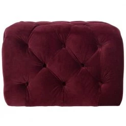 Kenan Dark Red Accent Ottoman by SAFAVIEH