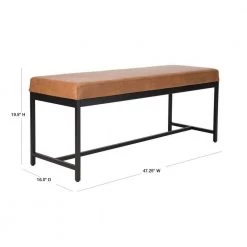 Chase Brown/Black Upholstered Entryway Bench by SAFAVIEH -Safavieh Sales Store brown black safavieh bedroom benches bch6204a 40 1000