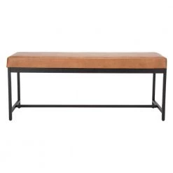 Chase Brown/Black Upholstered Entryway Bench by SAFAVIEH