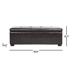 Kerrie Brown Upholstered Storage Entryway Bench by SAFAVIEH -Safavieh Sales Store brown black safavieh bedroom benches hud8229a 40 1000