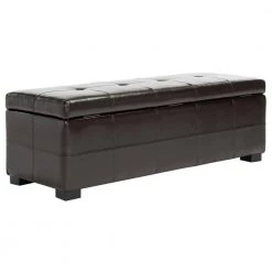 Kerrie Brown Upholstered Storage Entryway Bench by SAFAVIEH -Safavieh Sales Store brown black safavieh bedroom benches hud8229a 44 1000