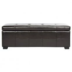 Kerrie Brown Upholstered Storage Entryway Bench by SAFAVIEH