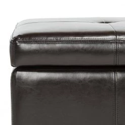 Kerrie Brown Upholstered Storage Entryway Bench by SAFAVIEH -Safavieh Sales Store brown black safavieh bedroom benches hud8229a 76 1000