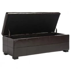 Kerrie Brown Upholstered Storage Entryway Bench by SAFAVIEH -Safavieh Sales Store brown black safavieh bedroom benches hud8229a fa 1000