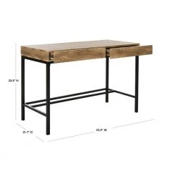 Patrick 44 in. Brown/Black 2-Drawer Writing Desk by SAFAVIEH -Safavieh Sales Store brown black safavieh writing desks dsk2207a 40 1000