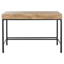 Patrick 44 in. Brown/Black 2-Drawer Writing Desk by SAFAVIEH