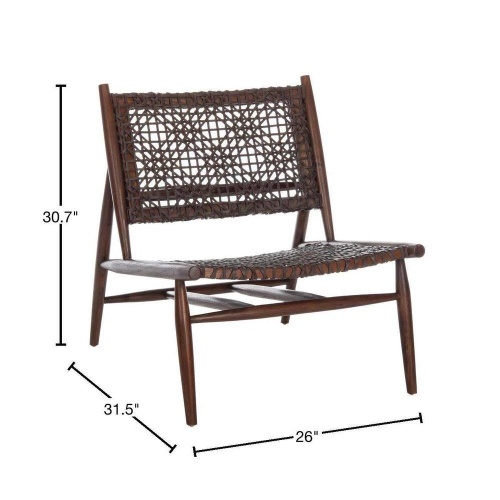 Bandelier Brown Leather Side Chair by SAFAVIEH 5 Bandelier Brown Leather Side Chair by SAFAVIEH - Image 3