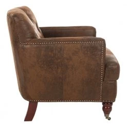 Colin Rustic Brown Leather Arm Chair by SAFAVIEH 16 Colin Rustic Brown Leather Arm Chair by SAFAVIEH -Safavieh Sales Store brown cherry mahogany safavieh accent chairs hud8212b 1f 1000