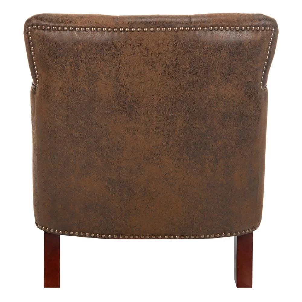 Colin Rustic Brown Leather Arm Chair by SAFAVIEH 9 Colin Rustic Brown Leather Arm Chair by SAFAVIEH - Image 7