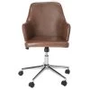 Cadence Brown/Chrome Swivel Office Chair by SAFAVIEH -Safavieh Sales Store brown chrome safavieh task chairs och7500a 64 1000