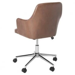 Cadence Brown/Chrome Swivel Office Chair by SAFAVIEH -Safavieh Sales Store brown chrome safavieh task chairs och7500a 66 1000
