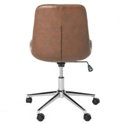 Fletcher Brown/Chrome Swivel Office Chair by SAFAVIEH -Safavieh Sales Store brown chrome safavieh task chairs och7501a 1d 1000