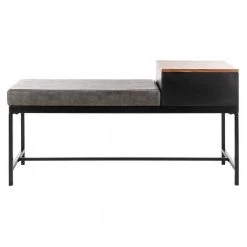 Maruka Brown/Gray Storage Bench by SAFAVIEH -Safavieh Sales Store brown gray safavieh bedroom benches bch6401a 4f 1000