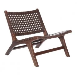 Luna Dark Brown Leather Accent Chair by SAFAVIEH -Safavieh Sales Store brown leather brown safavieh accent chairs ach1002c 31 1000