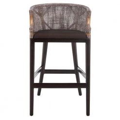 Brando 28 in. Brown Cushioned Bar Stool by SAFAVIEH