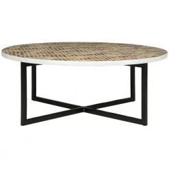 Cheyenne 40 in. Brown/Off-White Coffee Table by SAFAVIEH