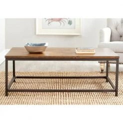 Alec 48 in. Brown Wood Coffee Table by SAFAVIEH