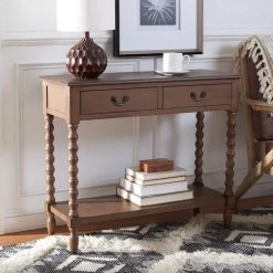 Athena Brown 2-Drawer Console Table by SAFAVIEH -Safavieh Sales Store brown safavieh console tables cns5702c 31 1000