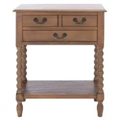Athena 3-Drawer Brown Wood Console Table by SAFAVIEH