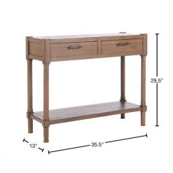 Filbert 35.5 in. Brown 2-Drawer Console Table by SAFAVIEH -Safavieh Sales Store brown safavieh console tables cns5716c 40 1000