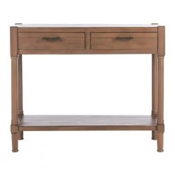 Filbert 35.5 in. Brown 2-Drawer Console Table by SAFAVIEH