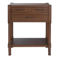 Filbert 23.5 in. Brown 3-Drawer Console Table by SAFAVIEH