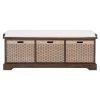 Landers 47 in. 3-Drawer Brown/Off-White Entryway Bench by SAFAVIEH 1 Landers 47 in. 3-Drawer Brown/Off-White Entryway Bench by SAFAVIEH -Safavieh Sales Store brown safavieh dining benches bch5703c 64 1000