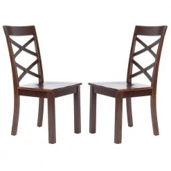 Ainslee Brown Dining Chair (Set of 2) by SAFAVIEH -Safavieh Sales Store brown safavieh dining chairs dch9217a set2 c3 1000