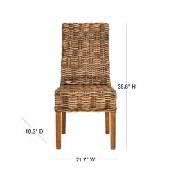 Sanibel Dark Brown Wood Side Chair (Set of 2) by SAFAVIEH -Safavieh Sales Store brown safavieh dining chairs fox6504a set2 40 1000