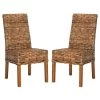Sanibel Dark Brown Wood Side Chair (Set of 2) by SAFAVIEH -Safavieh Sales Store brown safavieh dining chairs fox6504a set2 64 1000