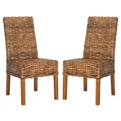 Sanibel Dark Brown Wood Side Chair (Set of 2) by SAFAVIEH