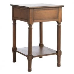Peyton 19 in. Brown Rectangle Wood Storage End Table by SAFAVIEH -Safavieh Sales Store brown safavieh end side tables acc5704c 44 1000