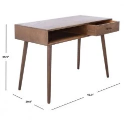 Remy 42 in. Brown 1-Drawer Wood Writing Desk by SAFAVIEH -Safavieh Sales Store brown safavieh writing desks dsk5700c 77 1000