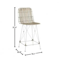 Minerva 23.6 in. Beige/White Wicker Counter Stool (Set of 2) by SAFAVIEH 15 Minerva 23.6 in. Beige/White Wicker Counter Stool (Set of 2) by SAFAVIEH -Safavieh Sales Store brown white safavieh bar stools wik6509c set2 40 1000