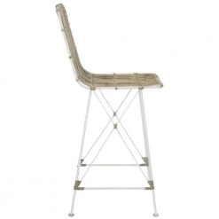 Minerva 23.6 in. Beige/White Wicker Counter Stool (Set of 2) by SAFAVIEH 18 Minerva 23.6 in. Beige/White Wicker Counter Stool (Set of 2) by SAFAVIEH -Safavieh Sales Store brown white safavieh bar stools wik6509c set2 4f 1000