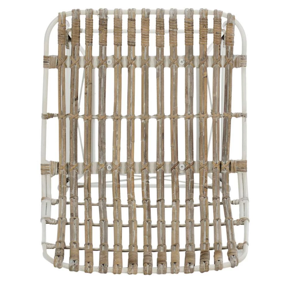 Minerva 23.6 in. Beige/White Wicker Counter Stool (Set of 2) by SAFAVIEH 6 Minerva 23.6 in. Beige/White Wicker Counter Stool (Set of 2) by SAFAVIEH - Image 4