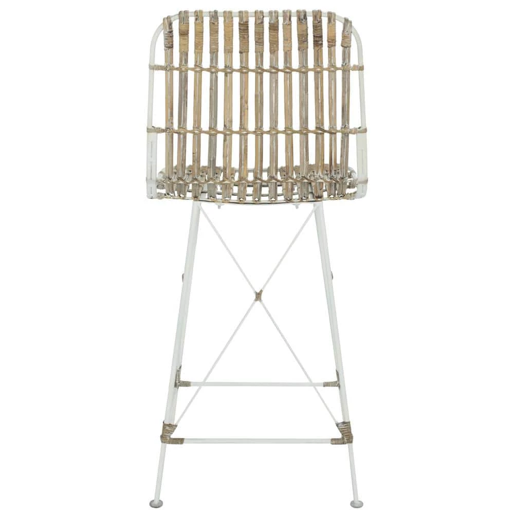 Minerva 23.6 in. Beige/White Wicker Counter Stool (Set of 2) by SAFAVIEH 11 Minerva 23.6 in. Beige/White Wicker Counter Stool (Set of 2) by SAFAVIEH - Image 9
