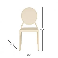 Warner Buttercream Bonded Leather Dining Chair (Set of 2) by SAFAVIEH -Safavieh Sales Store buttercream safavieh dining chairs fox2018c set2 40 1000