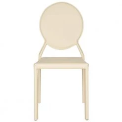 Warner Buttercream Bonded Leather Dining Chair (Set of 2) by SAFAVIEH -Safavieh Sales Store buttercream safavieh dining chairs fox2018c set2 4f 1000