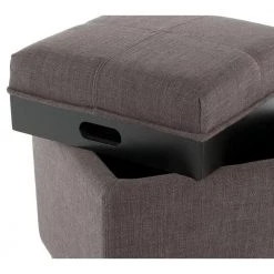 Harrison Charcoal Brown Storage Ottoman by SAFAVIEH -Safavieh Sales Store charcoal brown black safavieh ottomans hud8233g 1f 1000