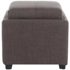 Harrison Charcoal Brown Storage Ottoman by SAFAVIEH -Safavieh Sales Store charcoal brown black safavieh ottomans hud8233g c3 1000