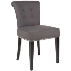 Sinclair Dark Gray/Black Side Chair (Set of 2) by SAFAVIEH -Safavieh Sales Store charcoal espresso safavieh accent chairs mcr4705a set2 1f 1000