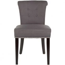 Sinclair Dark Gray/Black Side Chair (Set of 2) by SAFAVIEH -Safavieh Sales Store charcoal espresso safavieh accent chairs mcr4705a set2 31 1000