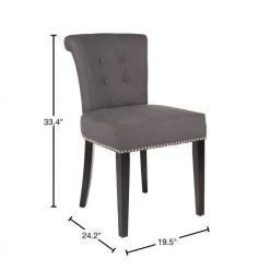 Sinclair Dark Gray/Black Side Chair (Set of 2) by SAFAVIEH -Safavieh Sales Store charcoal espresso safavieh accent chairs mcr4705a set2 40 1000