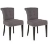 Sinclair Dark Gray/Black Side Chair (Set of 2) by SAFAVIEH -Safavieh Sales Store charcoal espresso safavieh accent chairs mcr4705a set2 64 1000