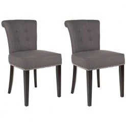 Sinclair Dark Gray/Black Side Chair (Set of 2) by SAFAVIEH