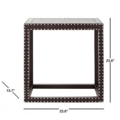 Lena Dark Gray End Table by SAFAVIEH -Safavieh Sales Store charcoal safavieh end side tables fox9503b 40 1000